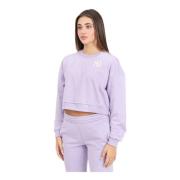 Paarse Crop Crew Neck Sweatshirt New Era , Purple , Dames