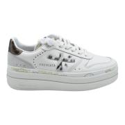 Crème Veterschoenen Platte Schoenen Premiata , White , Dames