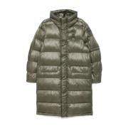 Capuchon Puffer Lange Jas Blauer , Green , Heren