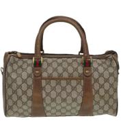 Pre-owned Leather travel-bags Gucci Vintage , Beige , Dames