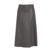 Eco Leren Rok Kaos , Gray , Dames