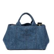 Pre-owned Canvas prada-bags Prada Vintage , Blue , Dames