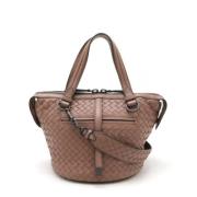 Pre-owned Leather handbags Bottega Veneta Vintage , Beige , Dames