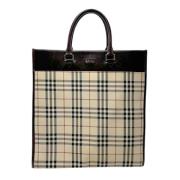 Pre-owned Leather handbags Burberry Vintage , Beige , Dames