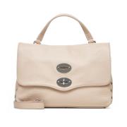 Roze Leren Postina Tas Zanellato , Beige , Dames