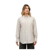 Oversized Shirt met Knopenzakken Aspesi , Beige , Dames