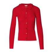 Rode Vest met Ruchekraag Liu Jo , Red , Dames