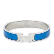 Pre-owned Stainless Steel bracelets Hermès Vintage , Blue , Dames