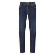 Vernietigde Bard Denim Jeans Jacob Cohën , Blue , Heren