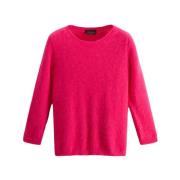 Angora Trui 3/4 Mouw Fuchsia Roberto Collina , Pink , Dames