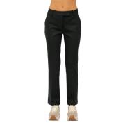 Jersey Flare Broek Via Masini 80 , Black , Dames