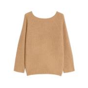 Mohair Gebreide Trui Maïskolfsteek Max Mara Weekend , Brown , Dames