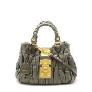 Pre-owned Leather handbags Miu Miu Pre-owned , Gray , Dames