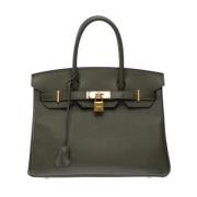 Pre-owned Leather handbags Hermès Vintage , Black , Dames