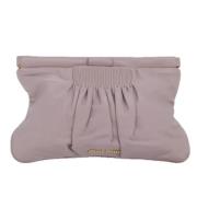 Pre-owned Leather clutches Miu Miu Pre-owned , Pink , Dames