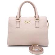 Pre-owned Leather handbags Salvatore Ferragamo Pre-owned , Beige , Dam...