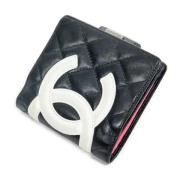 Pre-owned Leather wallets Chanel Vintage , Black , Dames