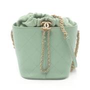 Pre-owned Leather shoulder-bags Chanel Vintage , Green , Dames