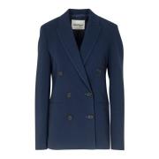 Dubbelrijige gabardine blazer Ottod'Ame , Blue , Dames