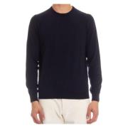 Blauwe Cashmere Trui Zig-Zag Patroon Colombo , Blue , Heren