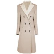 Beige Wollen Jas Loro Piana Stof Made in Italia , Beige , Dames