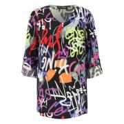 Kleurrijke Graffiti Print Blouse Doris S , Multicolor , Dames