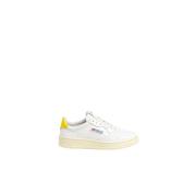 Vintage witte en gele leren sneakers Autry , White , Dames