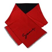 Wollen Sjaal met Logo Givenchy , Red , Heren