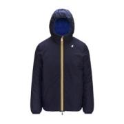 Omkeerbare korte Eco Jack blauwe jas K-Way , Blue , Heren