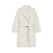 Grijze Korte Ongevoerde Jas Kimono Mouwen Max Mara , Gray , Dames