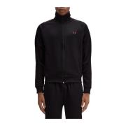 Heren Contrast Tape Sweatshirt Fred Perry , Black , Heren