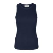 Geribbelde Donkerblauwe Top Snos215 Sofie Schnoor , Blue , Dames