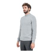 Grijze Gebreide Ronde Hals Trui Selected Homme , Gray , Heren