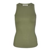 Geribbelde Army Green Top Sofie Schnoor , Green , Dames