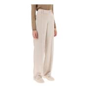 Corduroy Broek met Rechte Pijpen en Hoge Taille Brunello Cucinelli , B...