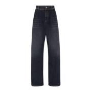 Zwarte authentieke denim jeans Brunello Cucinelli , Black , Dames