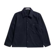 Wollen Folke Overshirt Norse Projects , Blue , Heren