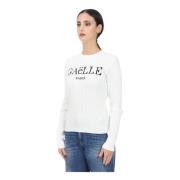 Witte Crewneck Sweater Casual Herfst Winter Gaëlle Paris , Beige , Dam...