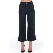 Hoge Taille Cropped Broek met Meerdere Zakken Frankie Morello , Black ...