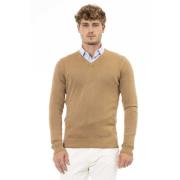 V-hals trui met lange mouwen Baldinini , Beige , Heren