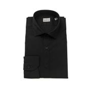 Slim Fit Franse Kraag Overhemd Bagutta , Black , Heren