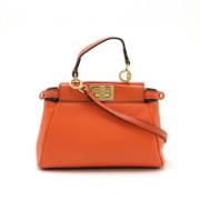 Pre-owned Leather fendi-bags Fendi Vintage , Orange , Dames