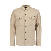 Melange Button Closure Overshirt No Excess , Beige , Heren