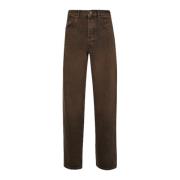 Hoge taille lurex jeans, rechte pijp Liu Jo , Brown , Dames