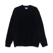 Blauwe Ribgebreide Crew Neck Sweater Junya Watanabe , Blue , Heren