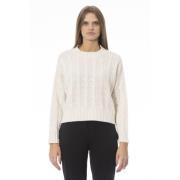 Trendy Trui met Lange Mouwen Baldinini , Beige , Dames