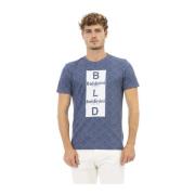 Korte Mouw Ronde Hals T-shirt Baldinini , Blue , Heren