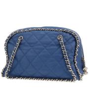 Pre-owned Leather chanel-bags Chanel Vintage , Blue , Dames