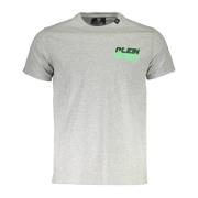 Korte Mouw Heren Logo Print T-Shirt Plein Sport , Gray , Heren