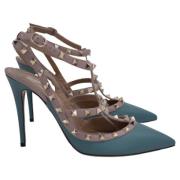 Pre-owned Leather heels Valentino Vintage , Blue , Dames